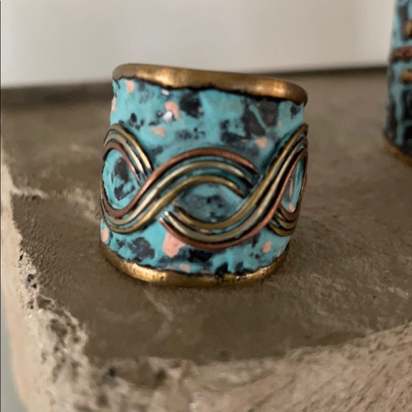 Adjustable turquoise bracelet and ring set 💙 - Picture 4 of 5